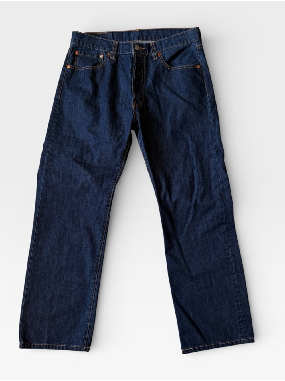 Levi's 501 Button Fly Men's Dark Indigo Straight-Leg Jeans 34x30